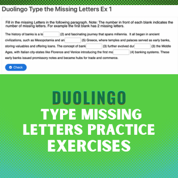 Type missing Letters duolingo, Duolingo English test practice, Fill in the blanks Duolingo Test, read and complete duolingo