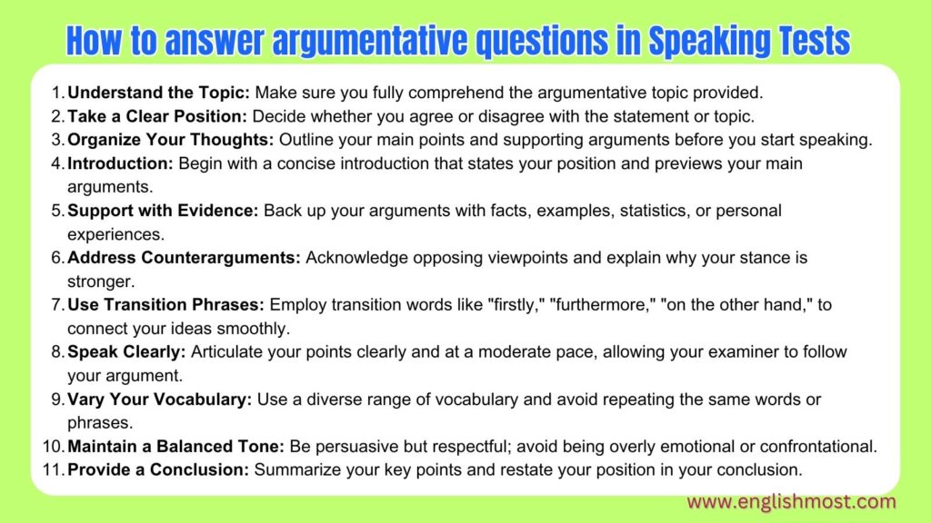 how to answer argumentative questions, argumentative and opinion based questions, speaking question IELTS, Duolingo speaking test,