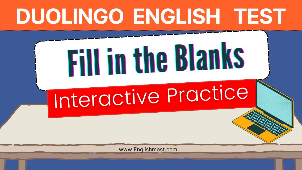 Language Learning Fill In Duolingo English Test: 20 Fill In The Blanks Practice Sentences ...